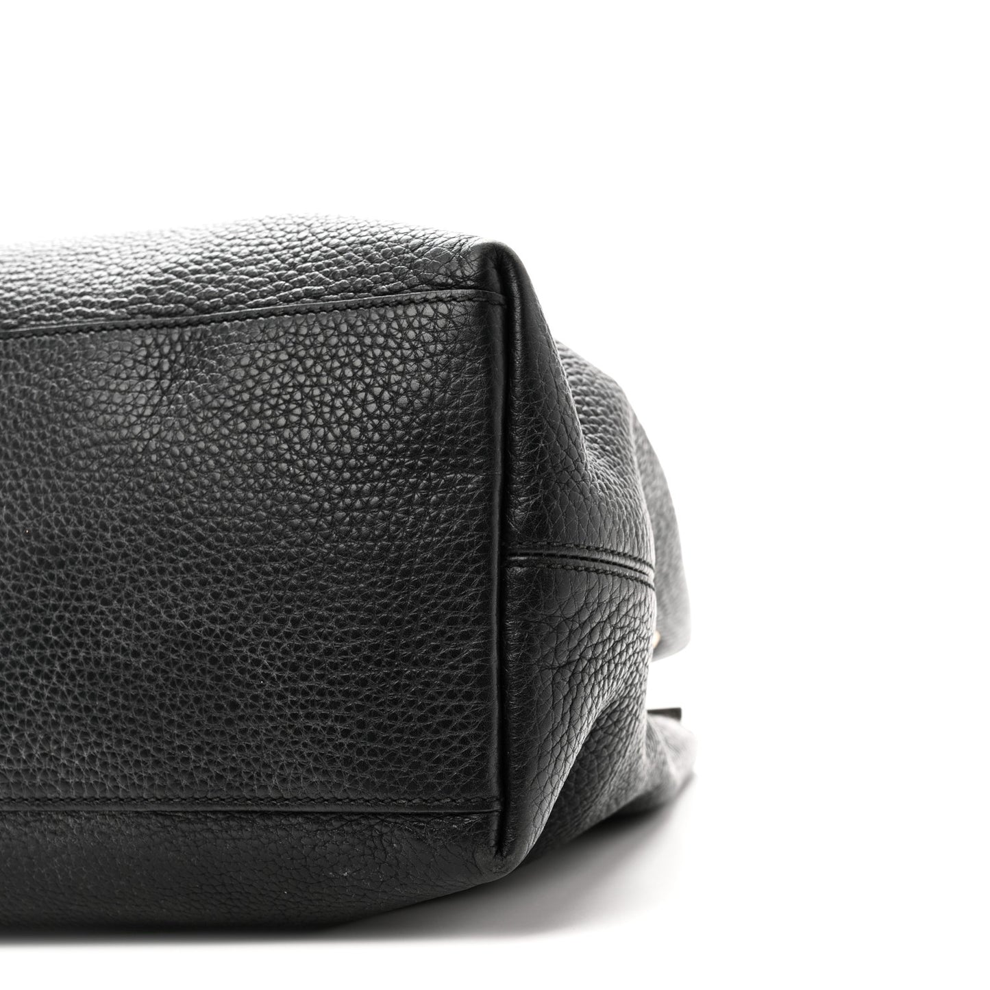 Pebbled Calfskin Medium Soho Chain Shoulder Bag Black