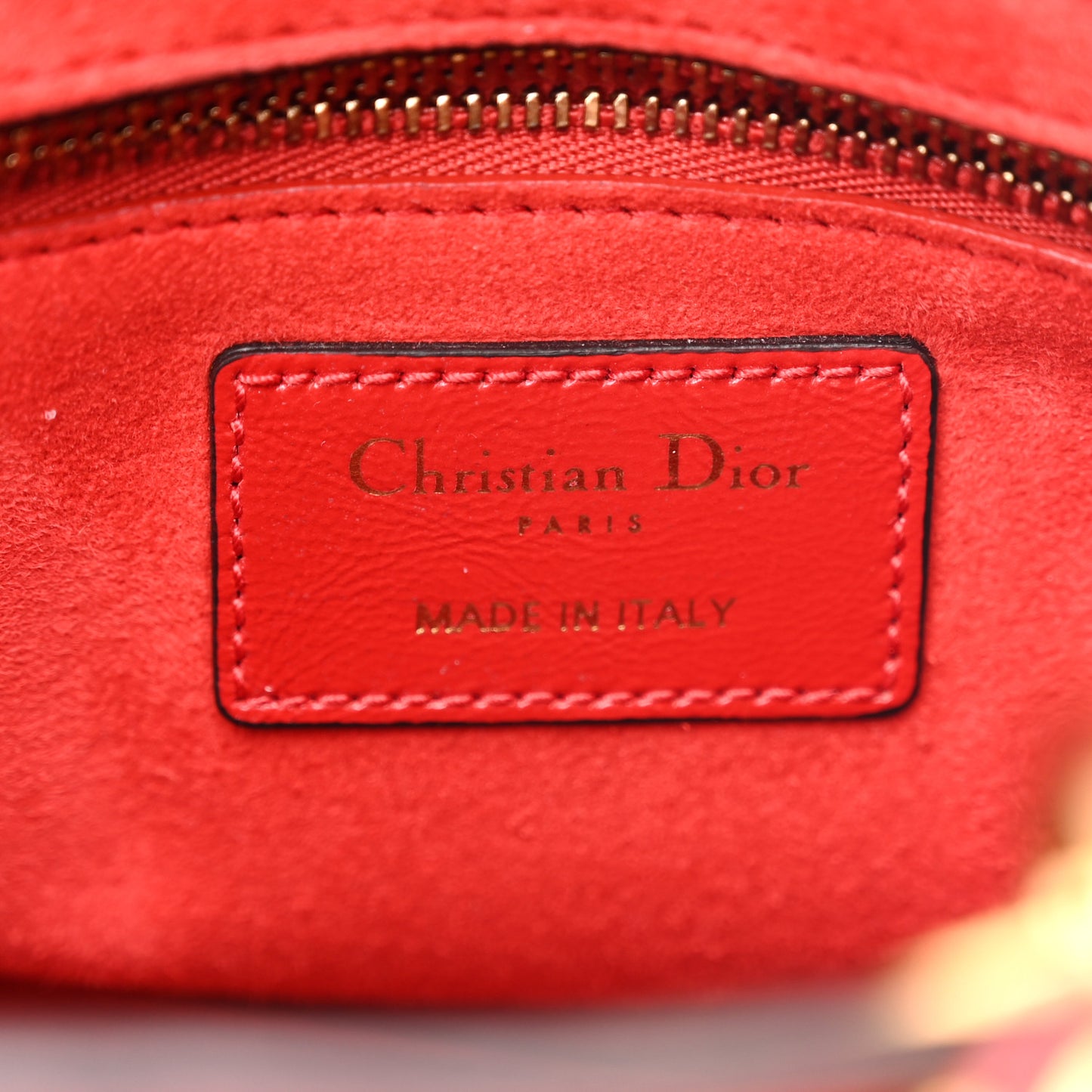 Crinkled Patent Cannage Small Lucky Badges My Lady Dior Red