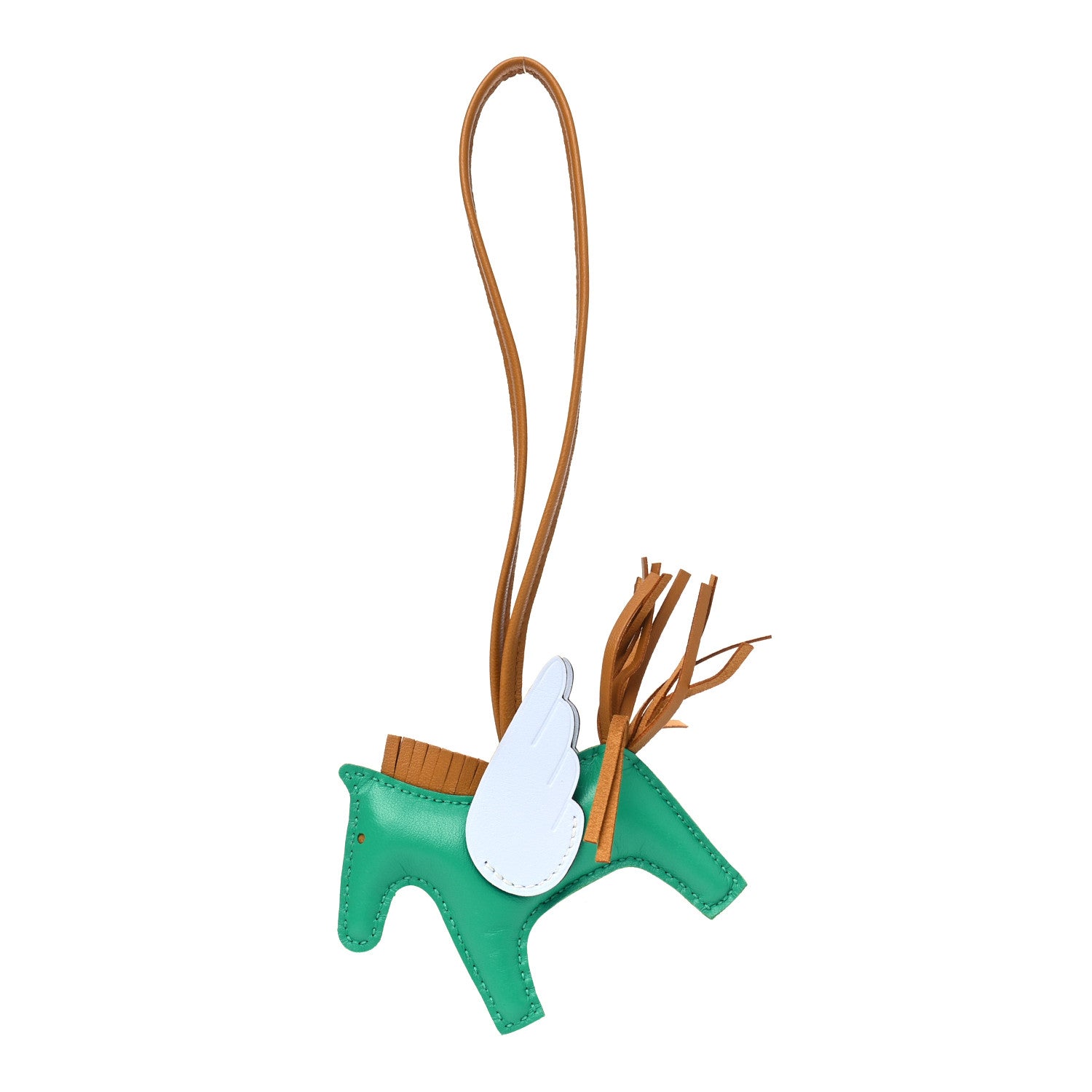 Hermes Milo Lambskin Grigri Rodeo Pegase Horse Bag Charm PM Menthe Sesame Bleu Brume 1 of 4
