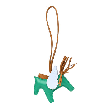 Hermes Milo Lambskin Grigri Rodeo Pegase Horse Bag Charm PM Menthe Sesame Bleu Brume 1 of 4