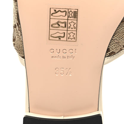 Gucci Monogram Matelasse Diagonal GG Marmont Flat Slide Sandals 35.5 Beige Ebony Mystic White 7 of 9