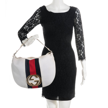 Gucci Leather Web Blondie Hobo White 2 of 8