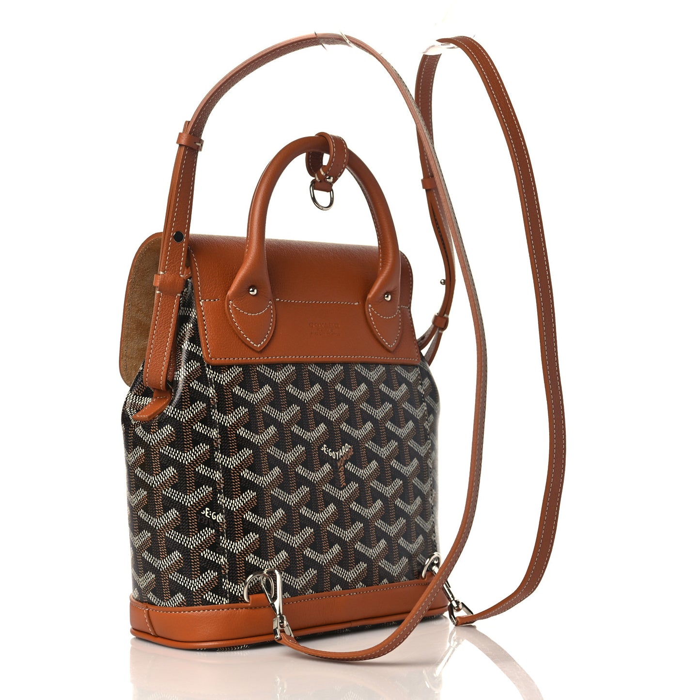 Goyardine Calfskin Mini Alpin Backpack Black Gold