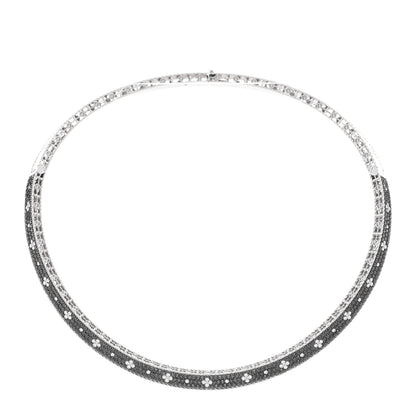Roberto Coin 18K White Gold Diamond Black Diamond Venetian Princess Collar Necklace 1 of 4