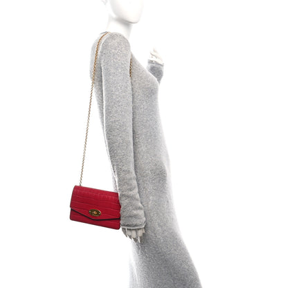 Mulberry Crocodile Embossed Calfskin Small Red Berry 2 of 10