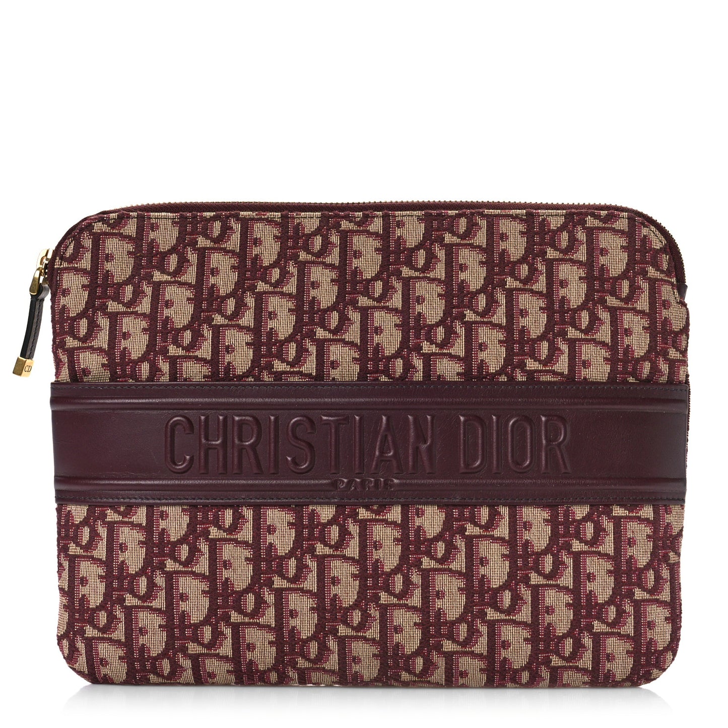 Oblique Logo Pouch Burgundy