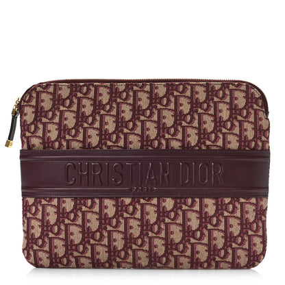 Christian Dior Oblique Logo Pouch Burgundy 1 of 8