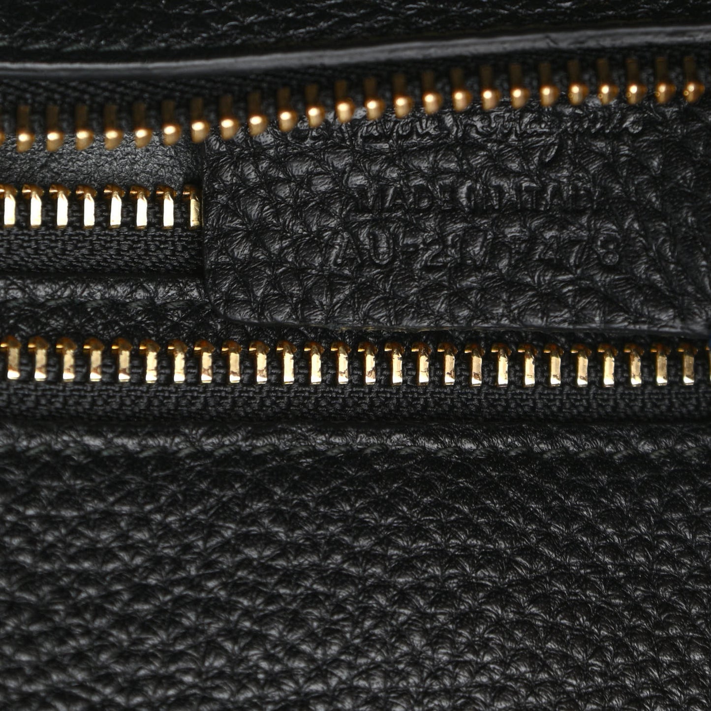 Hammered Calfskin Double Handle Small Amy Tote Black