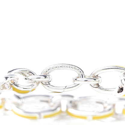 Tiffany Sterling Silver Enamel Clasping Link Bracelet Yellow 4 of 4