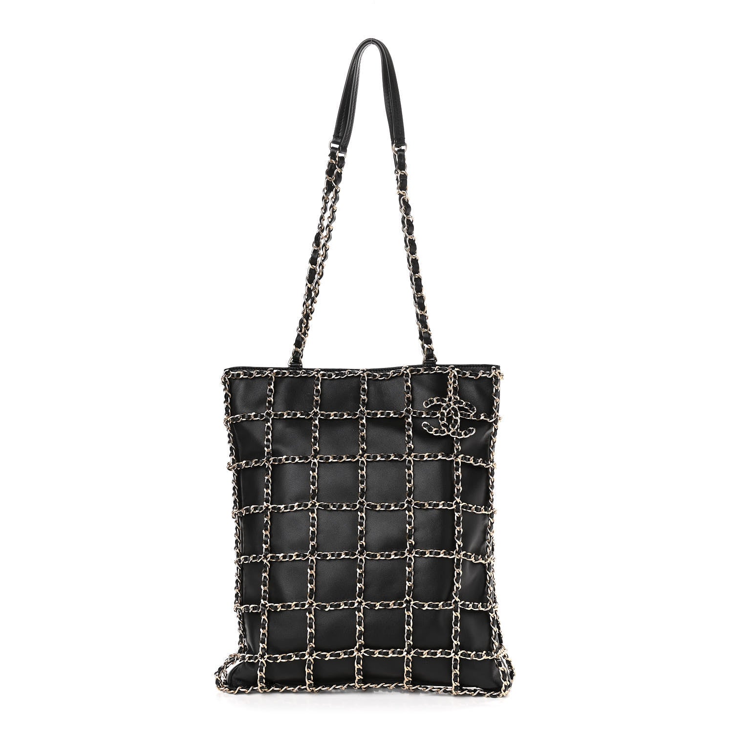 Chanel Lambskin Large Shopping Chain Tote Black 1 of 9