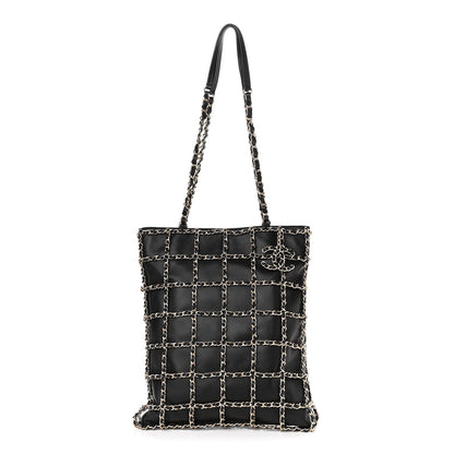 Chanel Lambskin Large Shopping Chain Tote Black 1 of 9