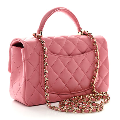 Chanel Caviar Quilted Mini Top Handle Rectangular Flap Pink 3 of 10