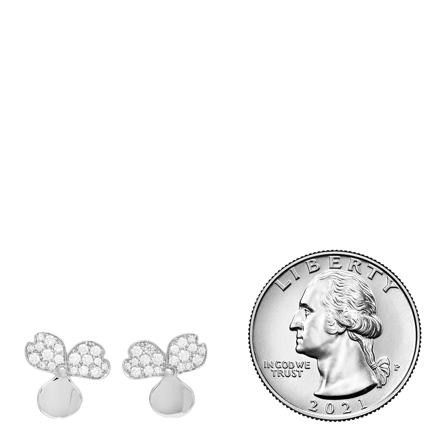 Platinum Diamond Paper Flowers Earrings