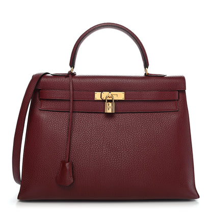 Hermes Fjord Kelly Sellier 35 Rouge H 2 of 19