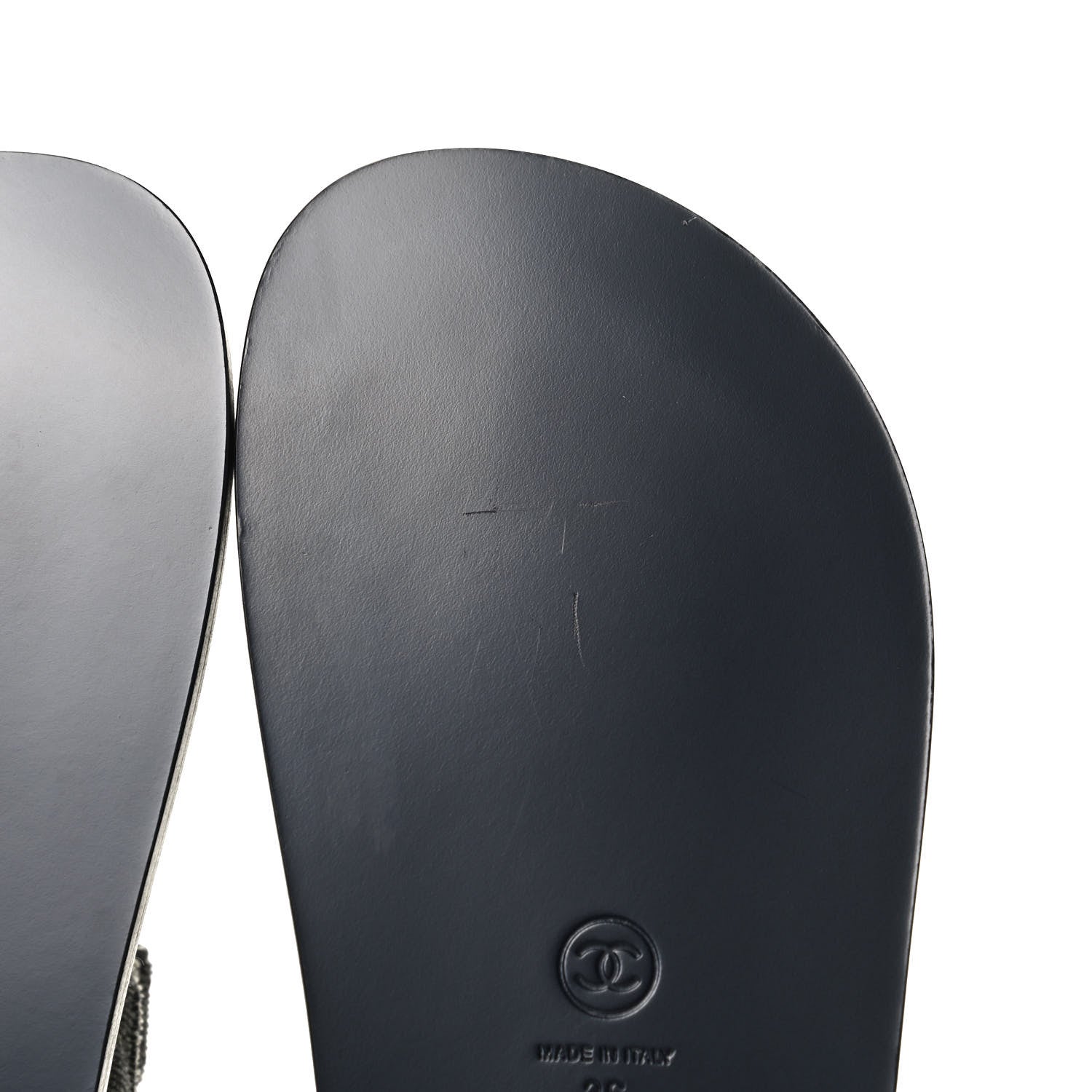 Chanel Velvet Velcro Dad Sandals 36 Grey 11 of 12