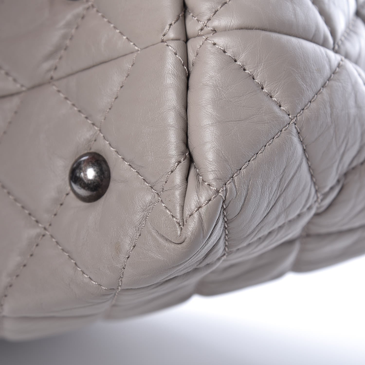 Chanel Aged Calfskin Quilted Reissue 2.55 Tote Light Grey 13 of 16