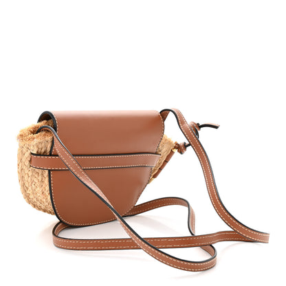 Loewe Calfskin Raffia Mini Gate Crossbody Bag Natural Tan 3 of 9
