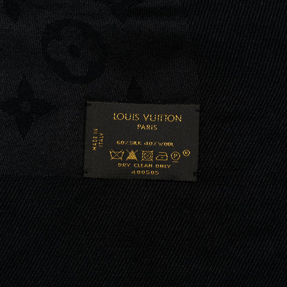 Louis Vuitton Silk Lurex Wool Monogram Shine Shawl Black 2 of 3