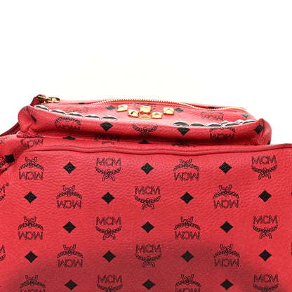 MCM Visetos Studded Small Stark M Backpack Scooter Red 10 of 16