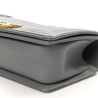 Chanel Lambskin Quilted Medium Boy Flap Grey 10 of 10