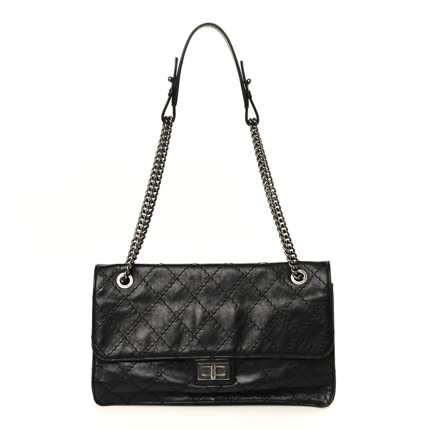 Calfskin CC Crave Reissue Crown Jumbo Flap Black