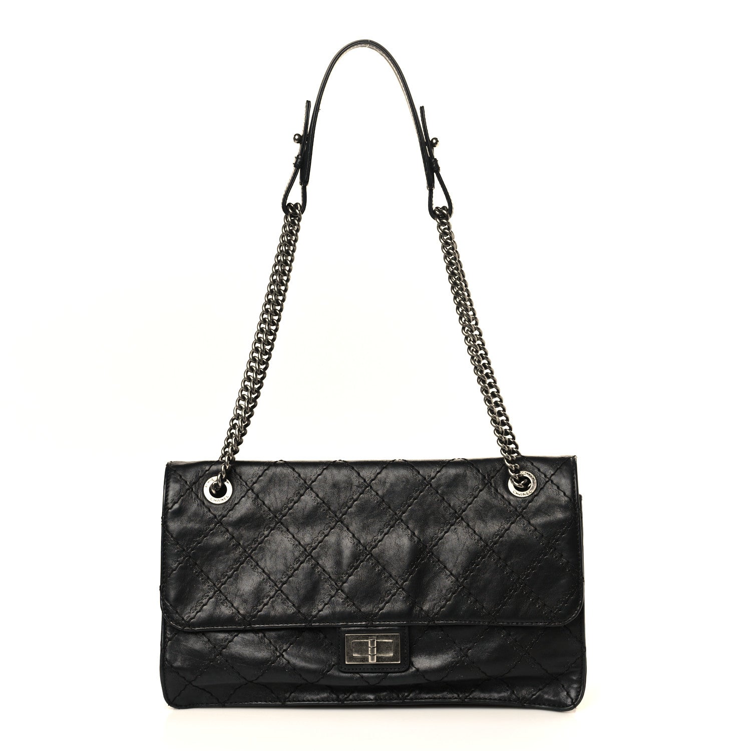 Chanel Calfskin CC Crave Reissue Crown Jumbo Flap Black 1 of 11