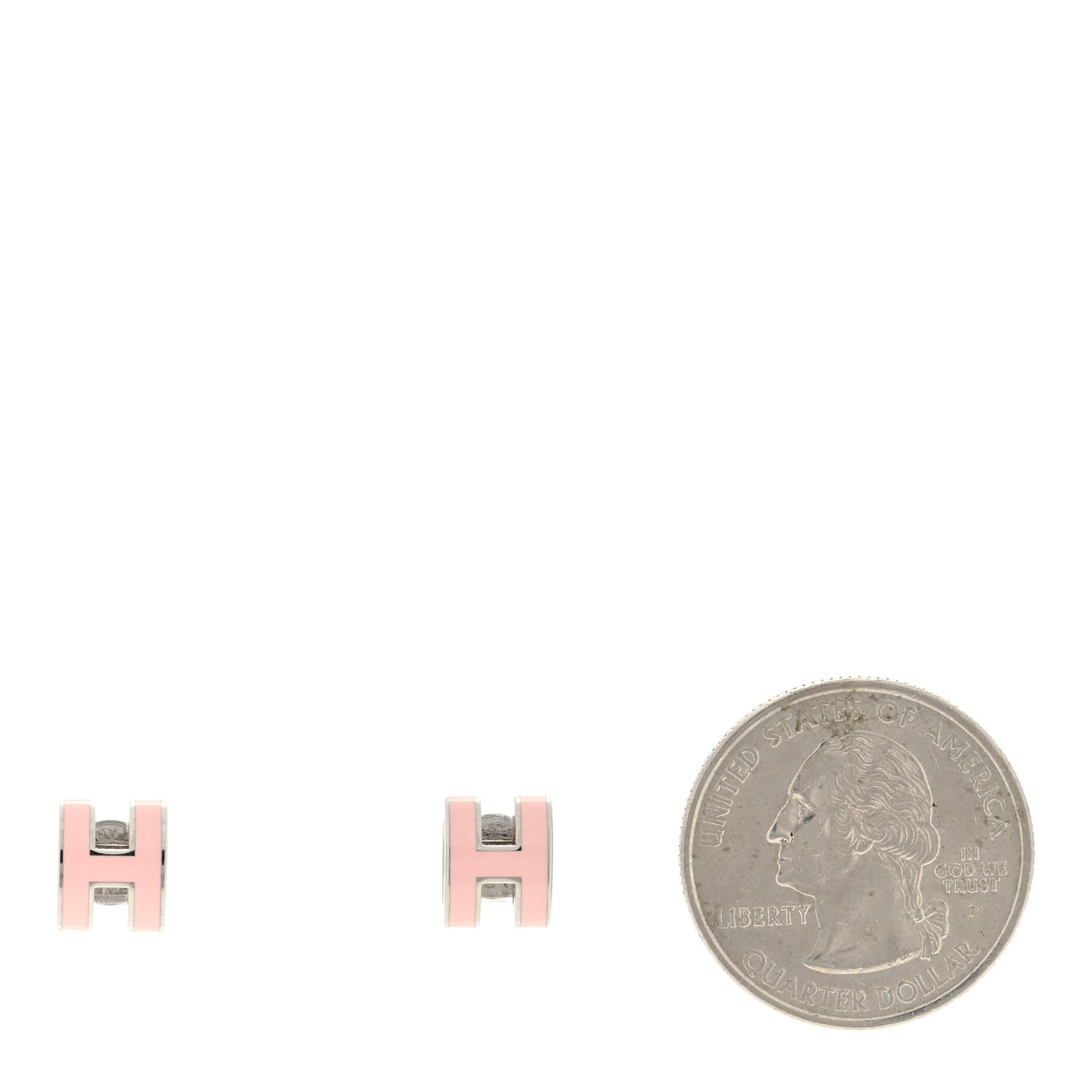 Palladium Lacquered Mini Pop H Earrings Rose Dragee