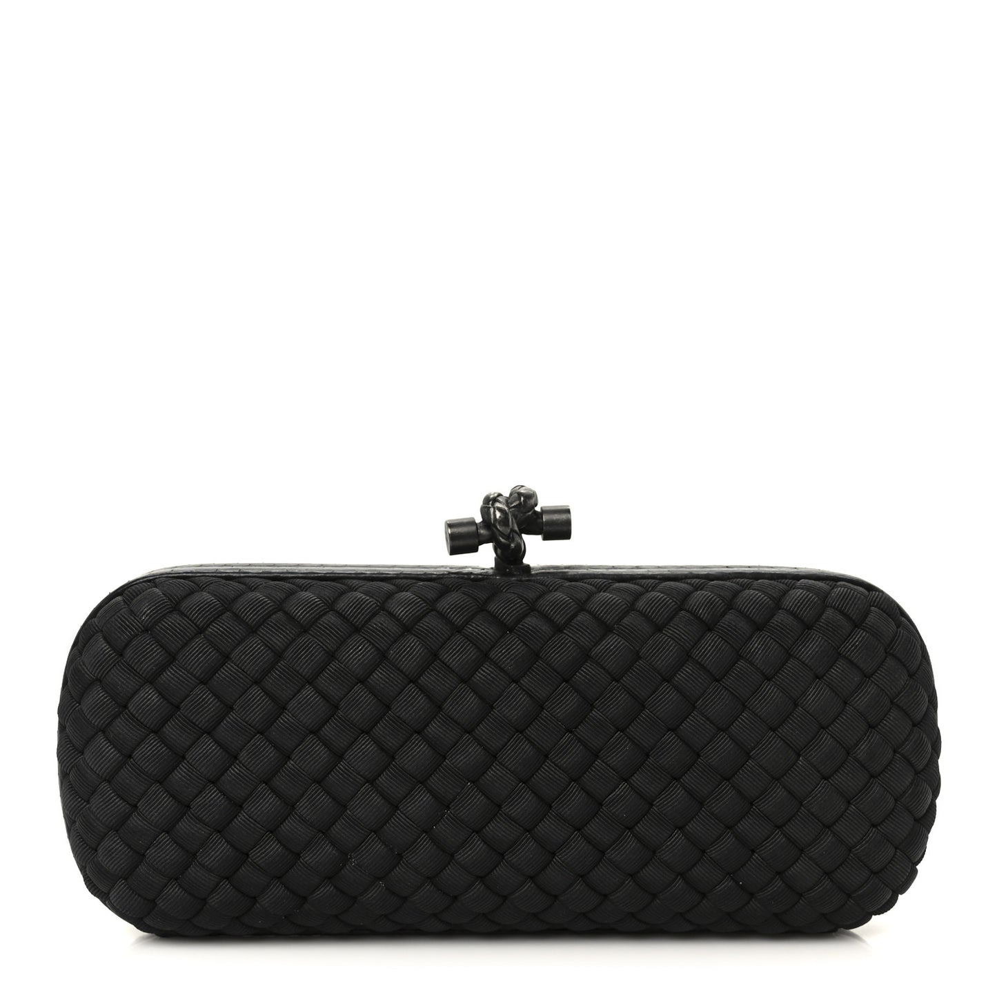 Satin Ayers Intreccio Impero Stretch Knot Clutch Black