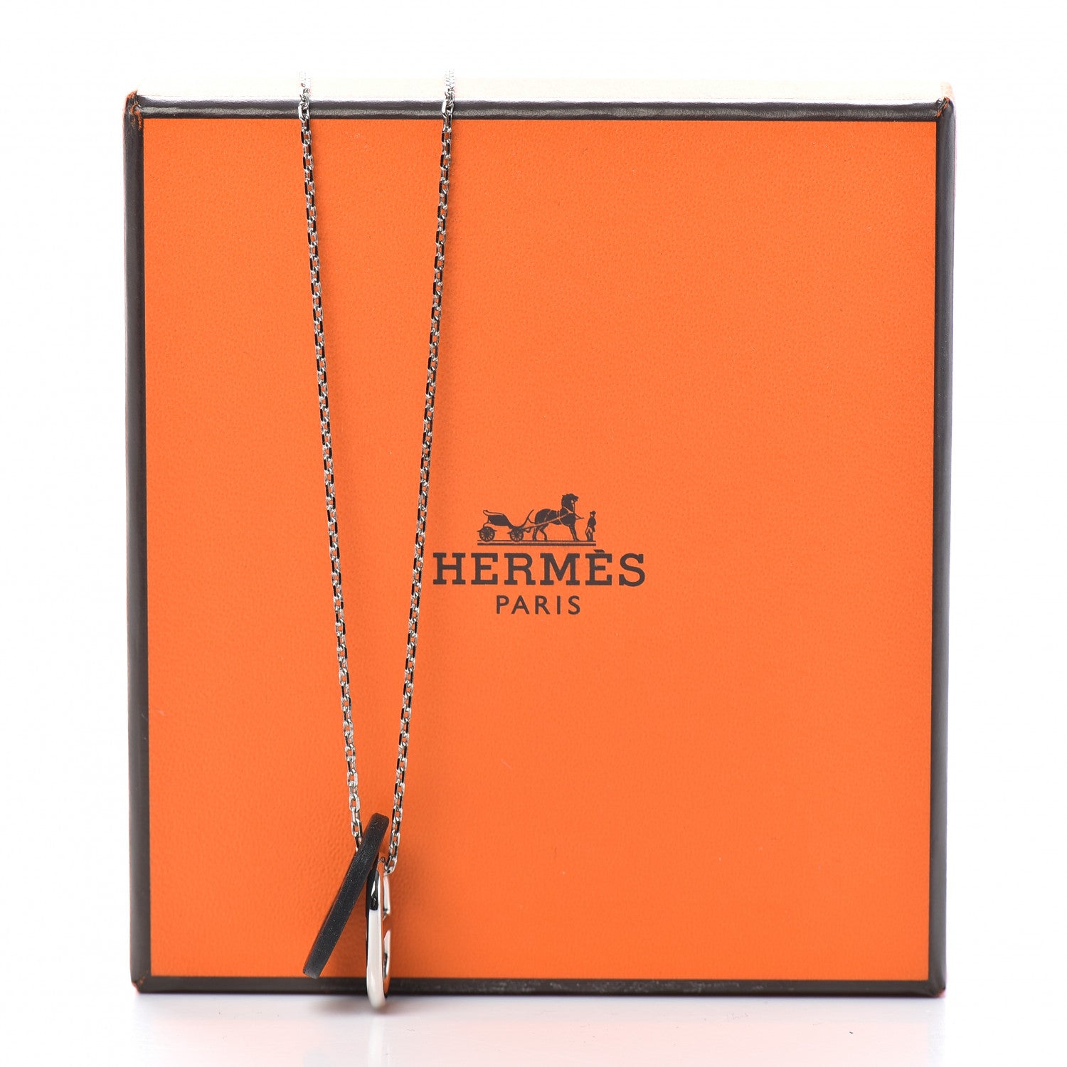 Hermes Swift O'Maillon Pendant Necklace Black 7 of 7