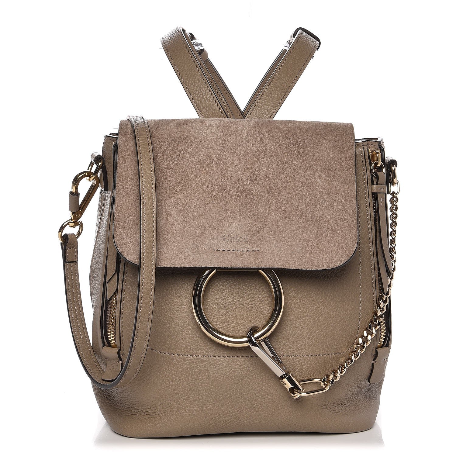 Chloe Suede Calfskin Small Faye Backpack Motty Grey 1 of 8