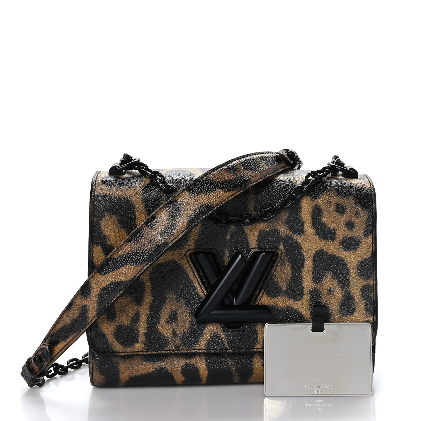 Calfskin Wild Animal Print Twist Shoulder Bag MM