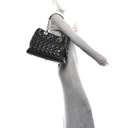 Christian Dior Patent Cannage Large Dior Soft Shopping Tote Black 2 of 10