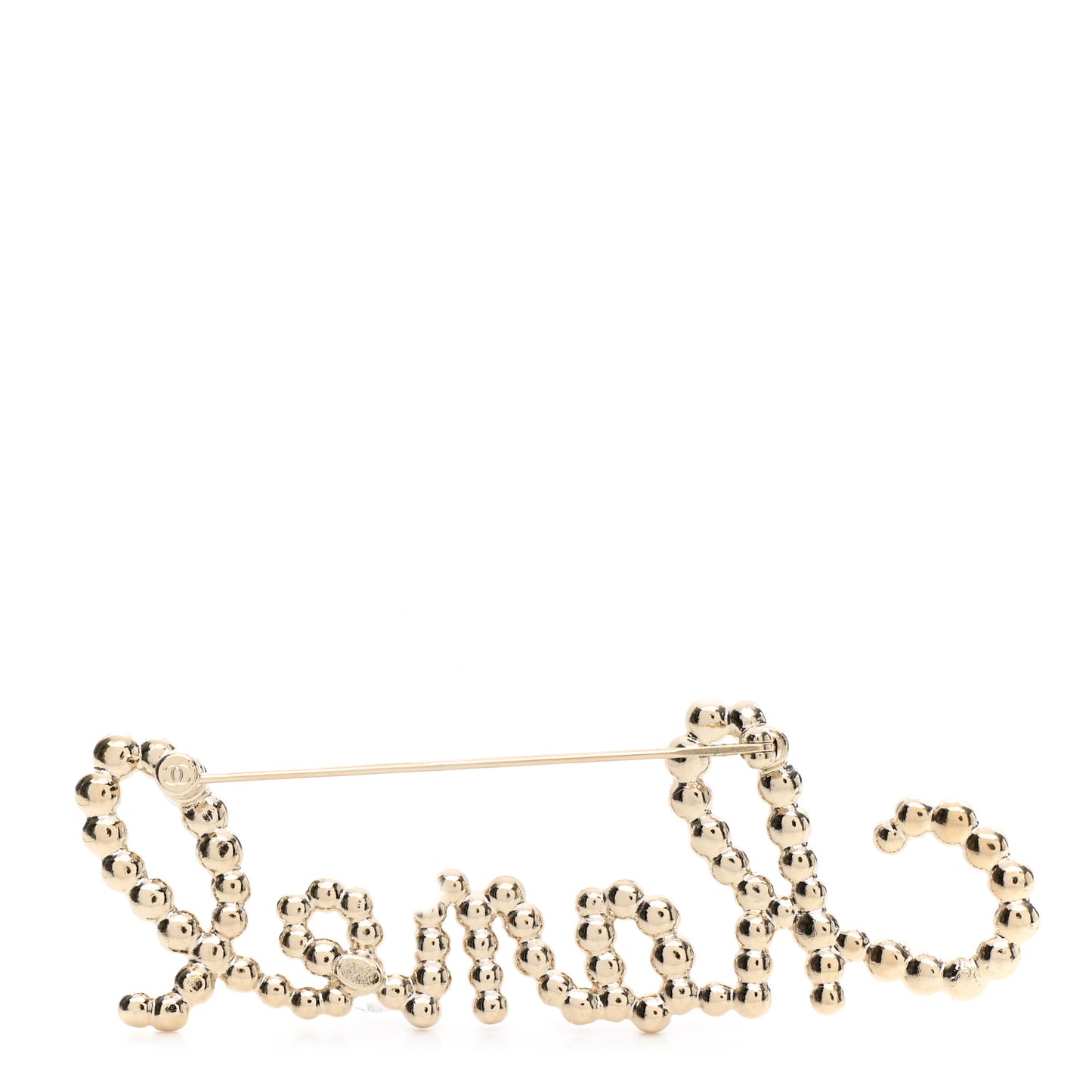 Metal Glass Swirling Pearls Brooch Pin Gold
