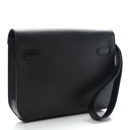 Hermes Epsom Kelly Depeches 25 Pouch Black 3 of 12