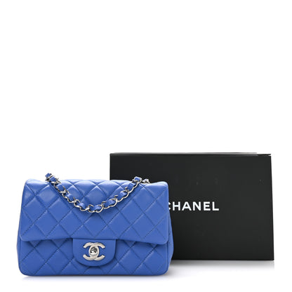 Chanel Lambskin Quilted Mini Rectangular Flap Blue 11 of 11
