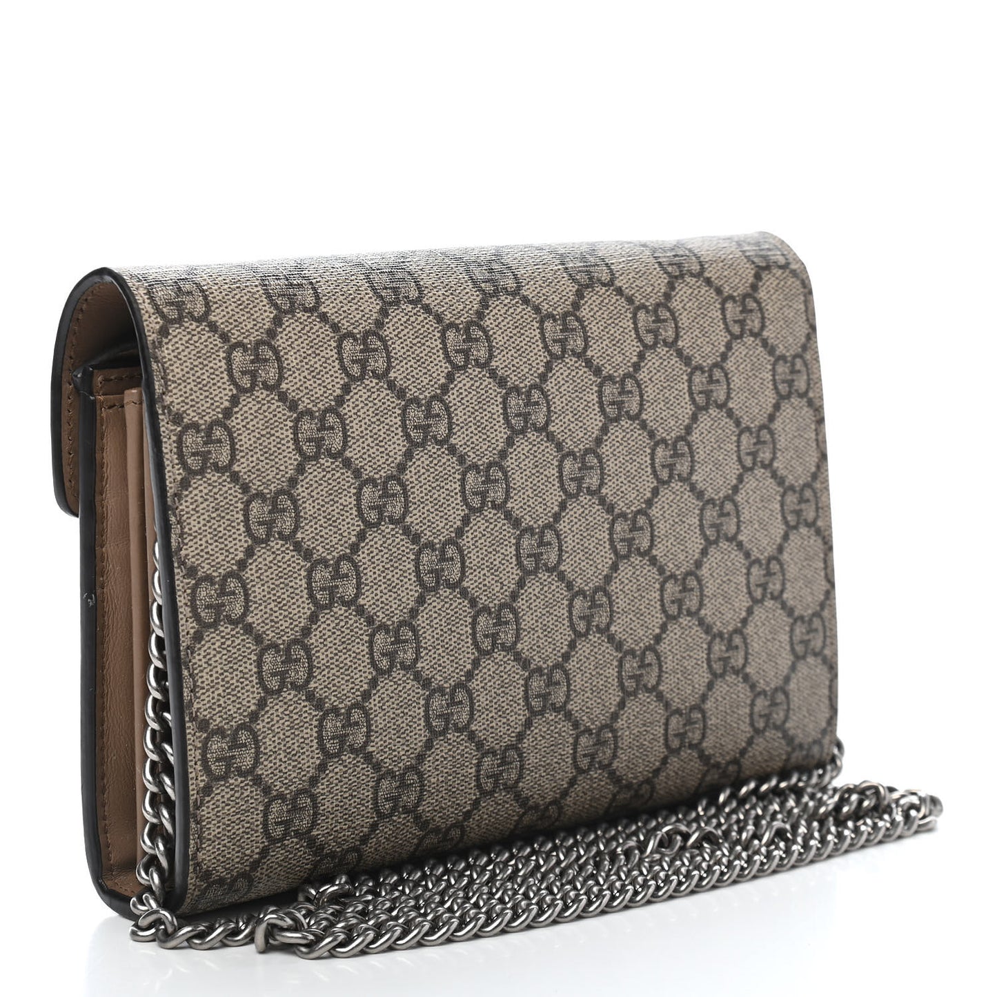 GG Supreme Monogram Mini Dionysus Chain Wallet Beige Taupe