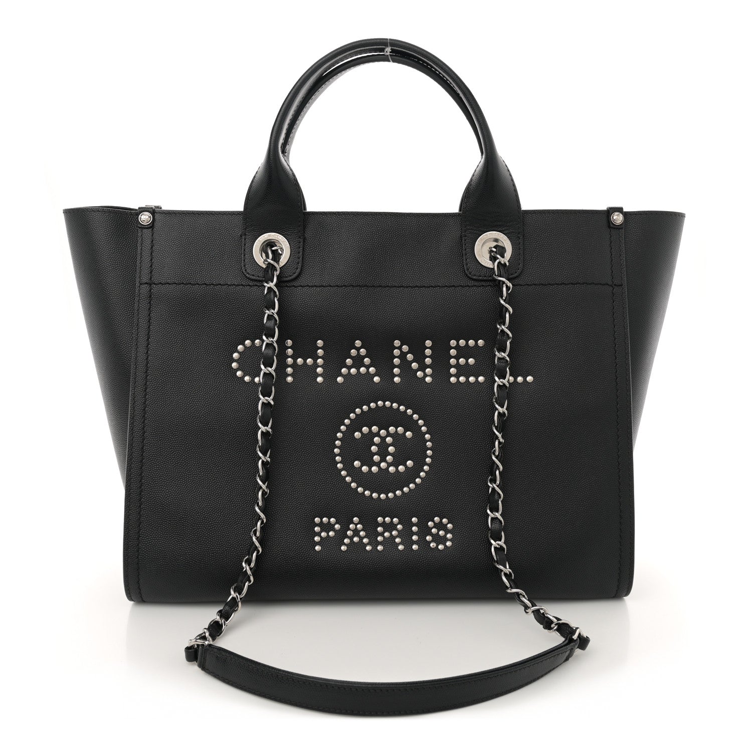 Chanel Caviar Small Studded Deauville Tote Black 1 of 12