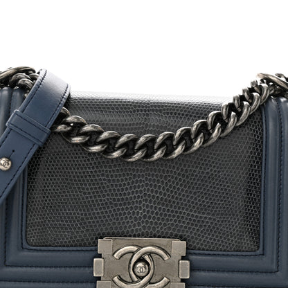 Chanel Lizard Calfskin Small Boy Flap Blue 8 of 11