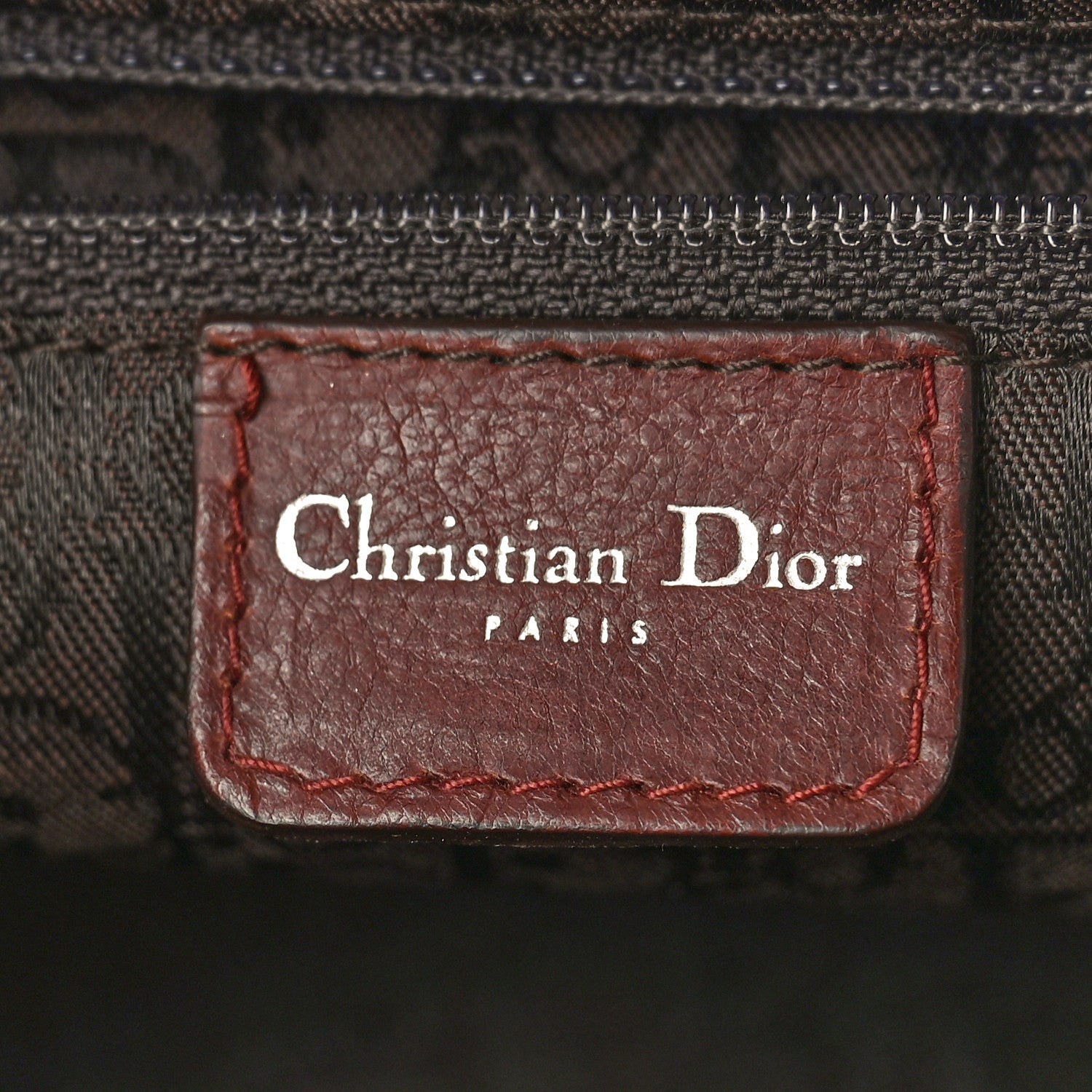 Christian Dior Grained Calfskin Romantic Flowers Frame Satchel Brown 6 of 8