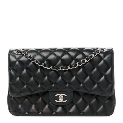 Chanel Lambskin Quilted Jumbo Double Flap Black 1 of 11