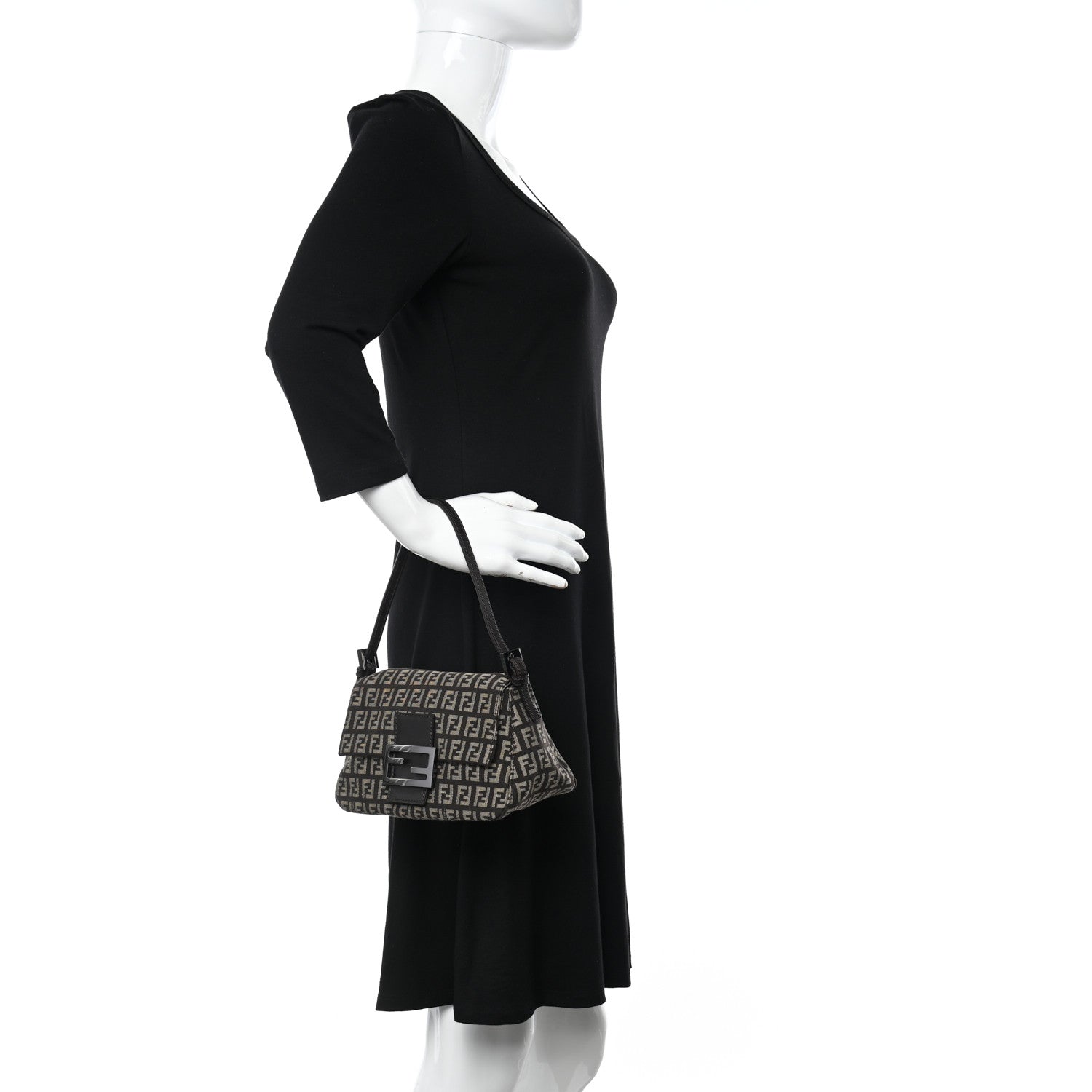 Fendi Zucchino Vitello Mini Mama Baguette Testa di Moro Beige 2 of 9