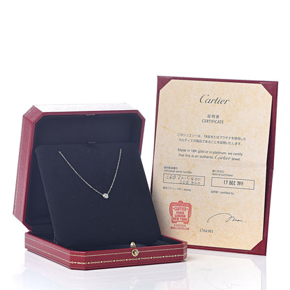Cartier 18K White Gold Diamond LM D'Amour Pendant Necklace 5 of 5