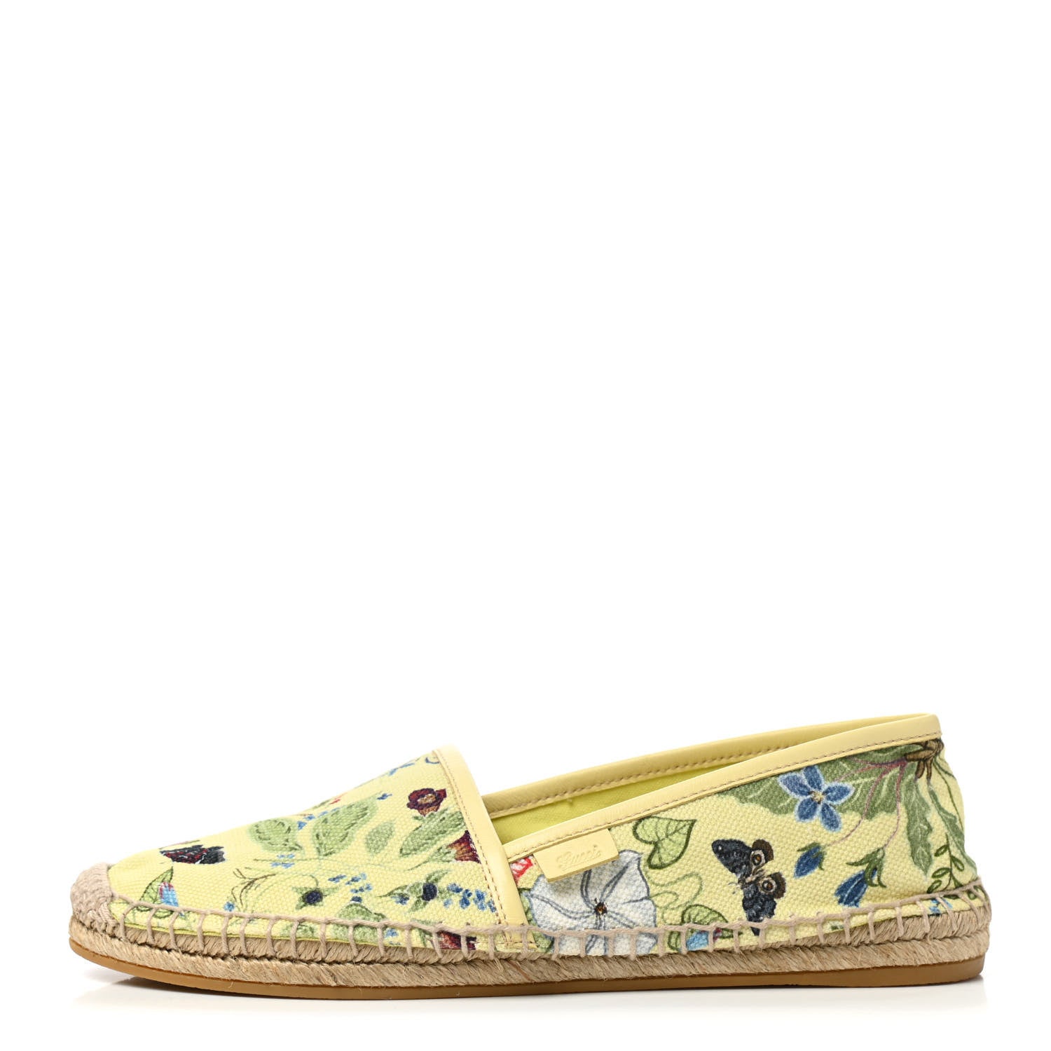 Gucci Canvas Flora Print Espadrilles 36.5 Yellow Multicolor 1 of 10