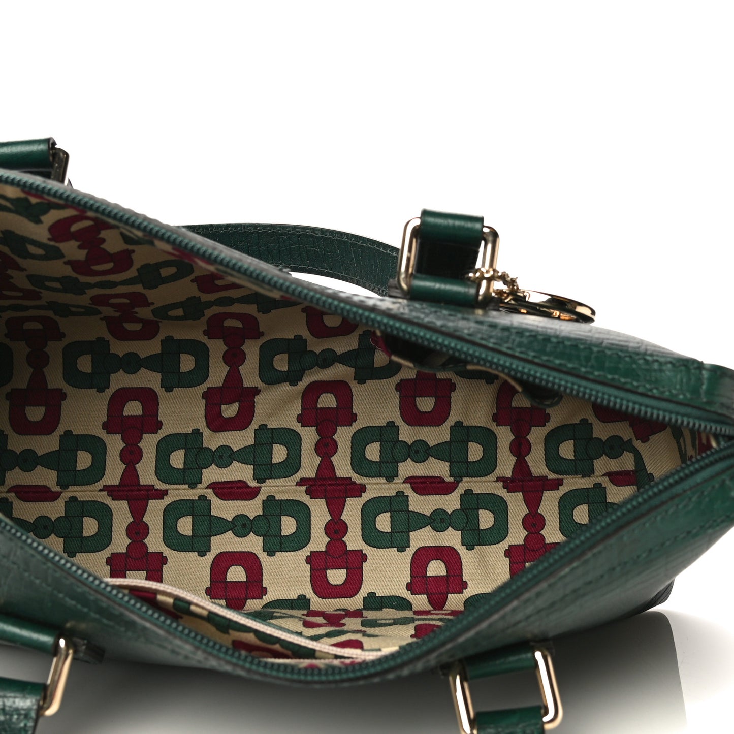 Textured Calfskin Small Boston Green