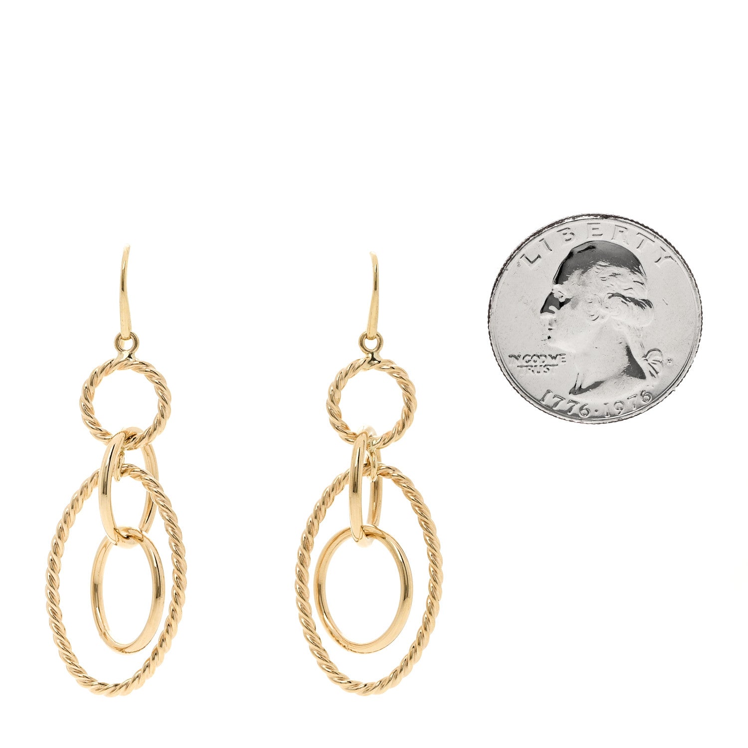 David Yurman 18K Yellow Gold Mobile Oval Drop Earrings 2 of 5