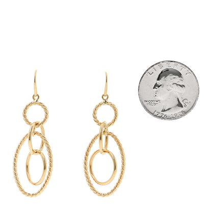 David Yurman 18K Yellow Gold Mobile Oval Drop Earrings 2 of 5
