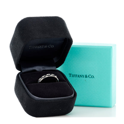 Tiffany 18K White Gold Narrow T True Band Ring 54 7 5 of 5