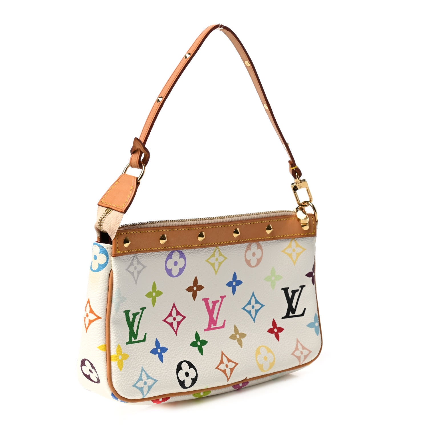 Louis Vuitton Monogram Multicolor Pochette Accessories White 2 of 7