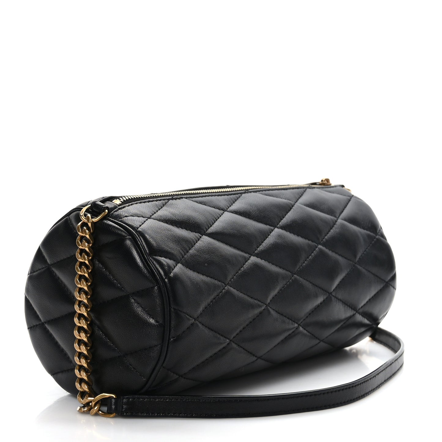 Lambskin Monogram Small Sade Tube Bag Black