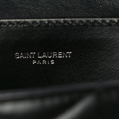 Saint Laurent Calfskin Y Quilted Monogram Small Loulou Chain Satchel Black 6 of 10